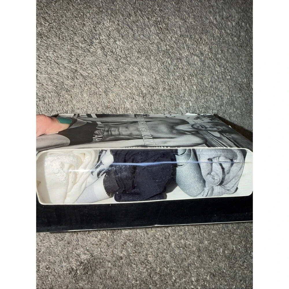 Emporio Armani 3 Pack Trunks Black White  Grey L Stretch Cotton NWT